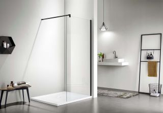 Душевая перегородка Aquatek Walk in с держателем AQ WIW 11020BL 110 см чёрный матовый